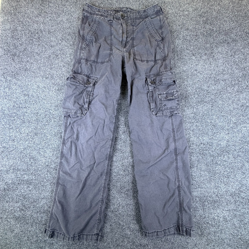 American Eagle Outfitters Cargo Pants Womens 27x28.5 Gray Stretch Straight Leg